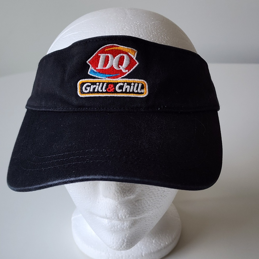 Dairy Queen DQ Grill & Chill Visor Black Embroidered Logo Adjustable Cap Hat